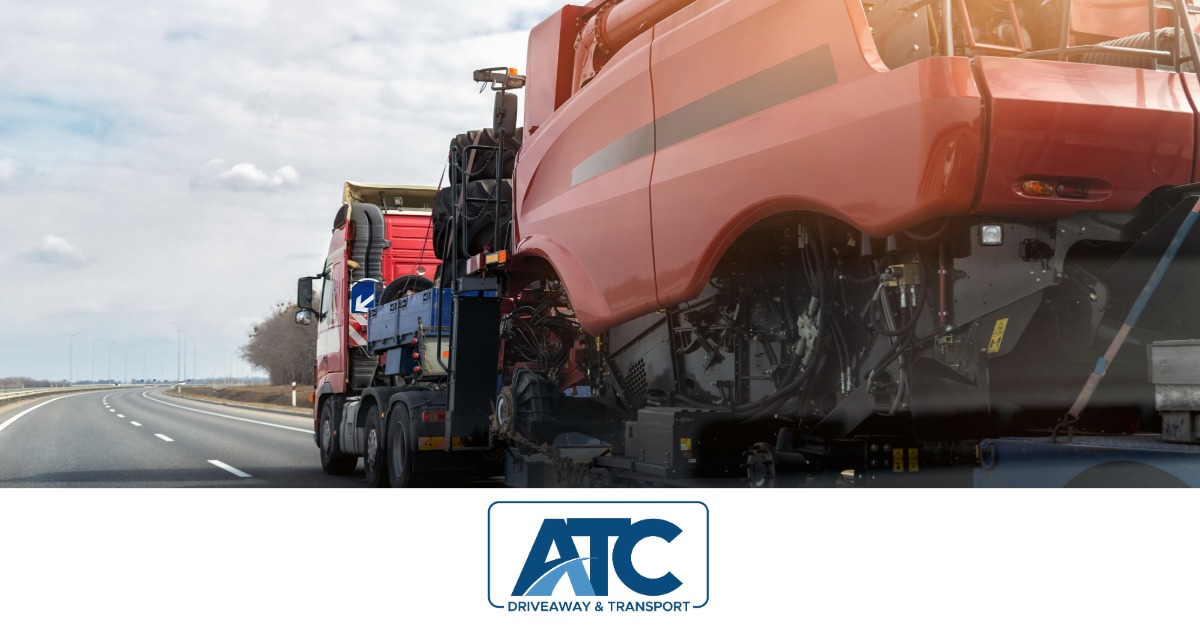 Vehicle transporting industrial equipment